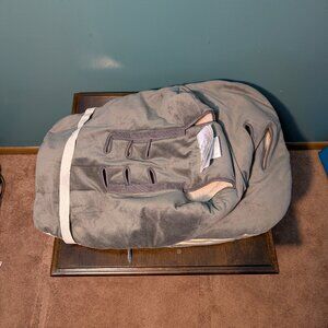 Infant Plush Warm Car Seat Carrier Liner, Gray with Zippers